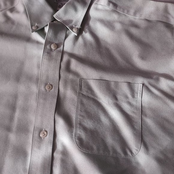 Mens L.L. Bean Short Sleeve Wrinkle Resistant Fitted Size 171/2 REG - Picture 6 of 13